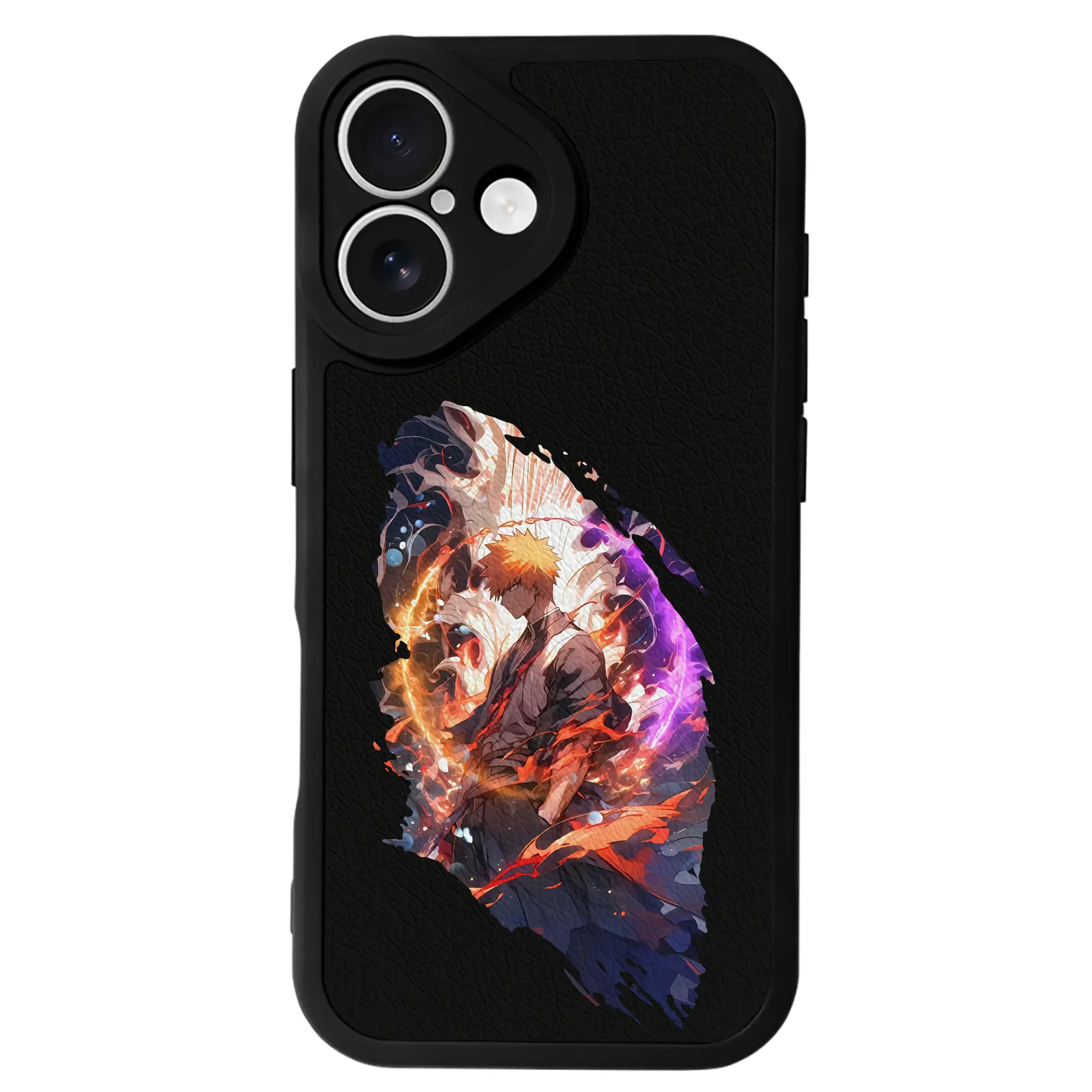 ブリーチ グッズ 黒崎 一護 - IPhone 16シリーズ対応 ・ シリコンスマホケース ・ レザー調 ・ 高精度フィット ・ 耐衝撃 ・ ワイヤレス充電対応 ・ 精密カット